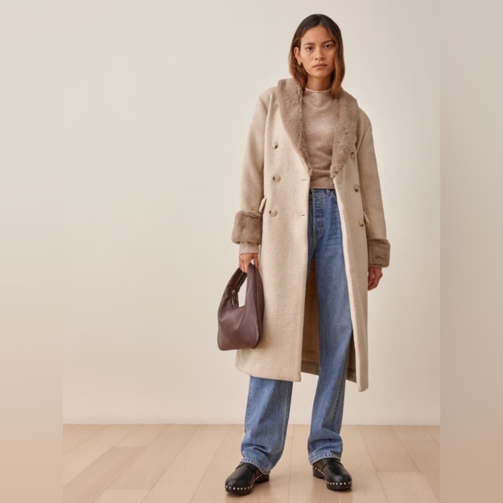 Reformation Lester Coat in Beige